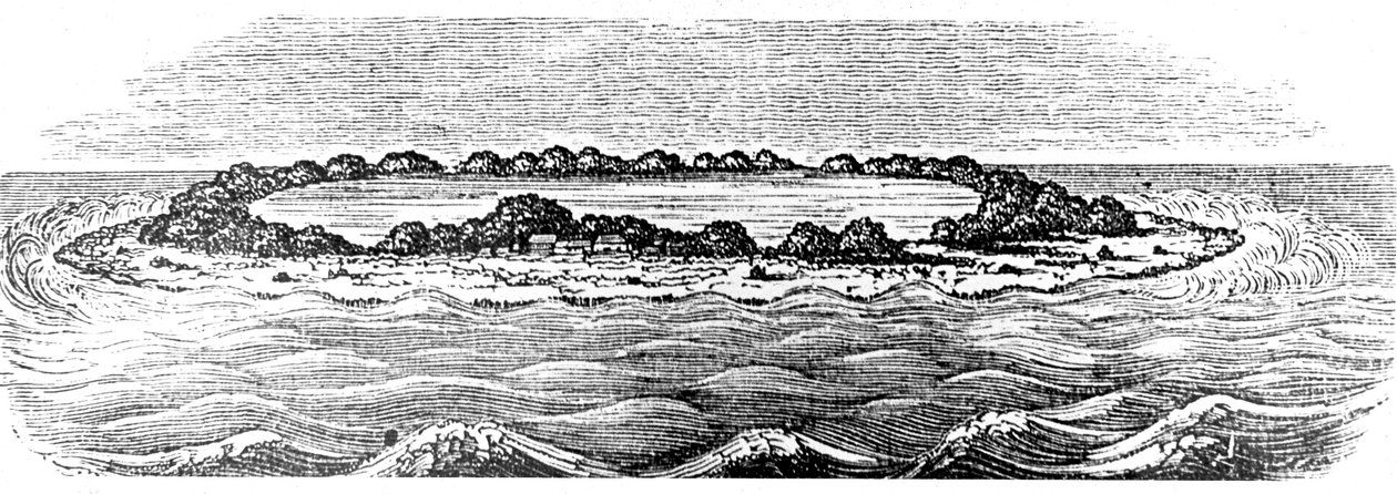 Coral Reef Creating a Lagoon by Unbekannt
