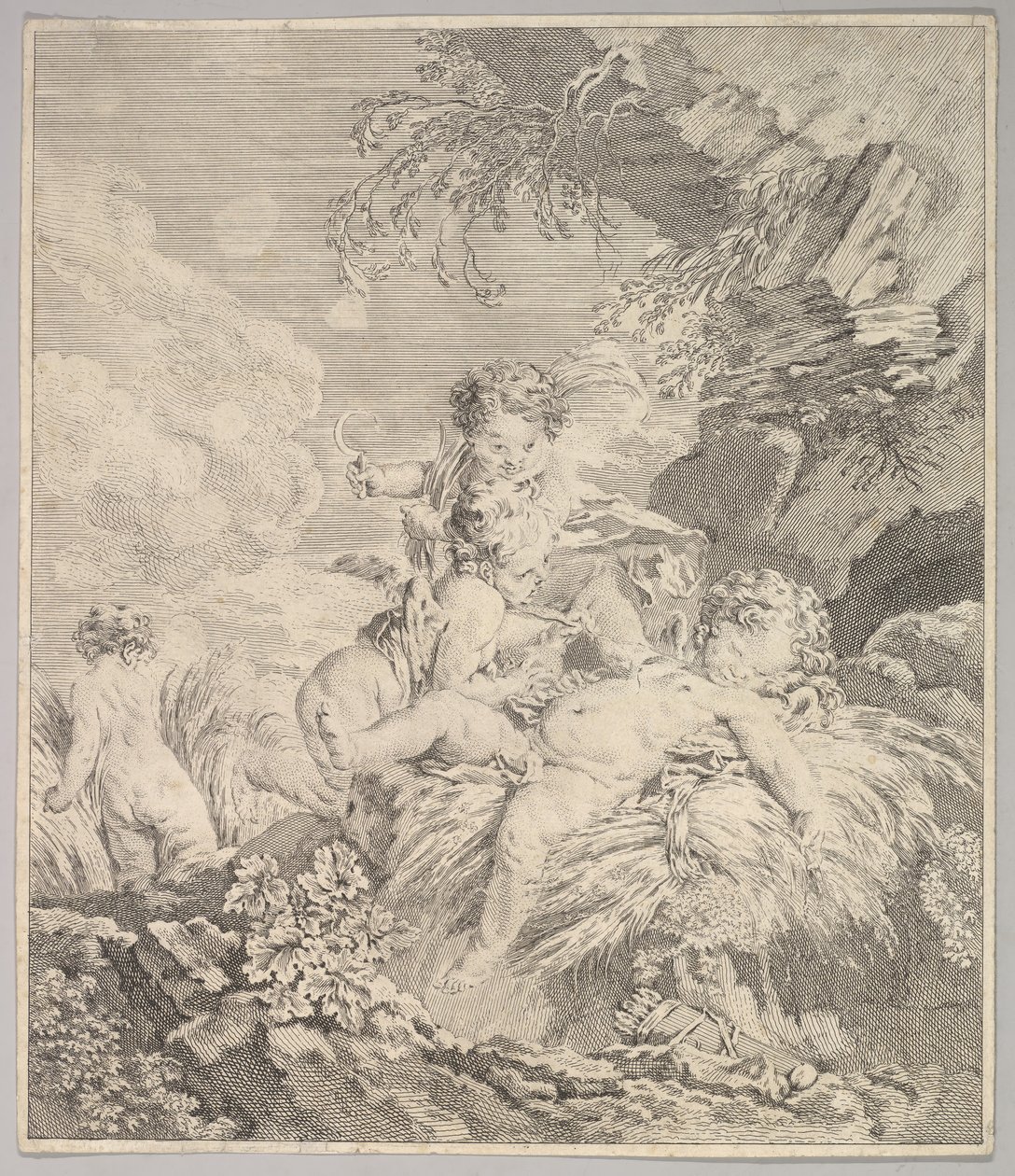 Cupids Tickling Each Other by Unbekannt