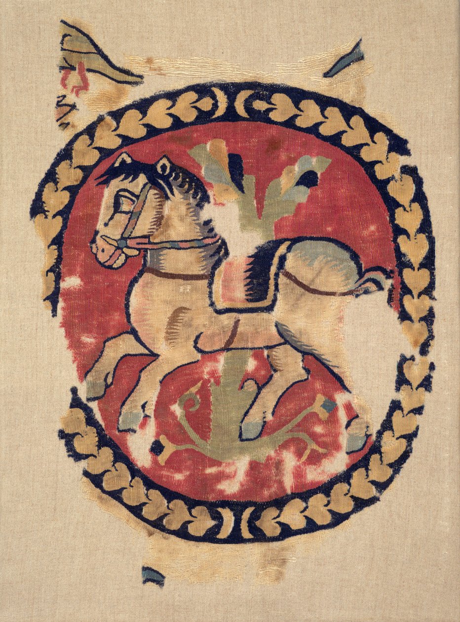 Curtain Fragment with Galloping Horse by Unbekannt