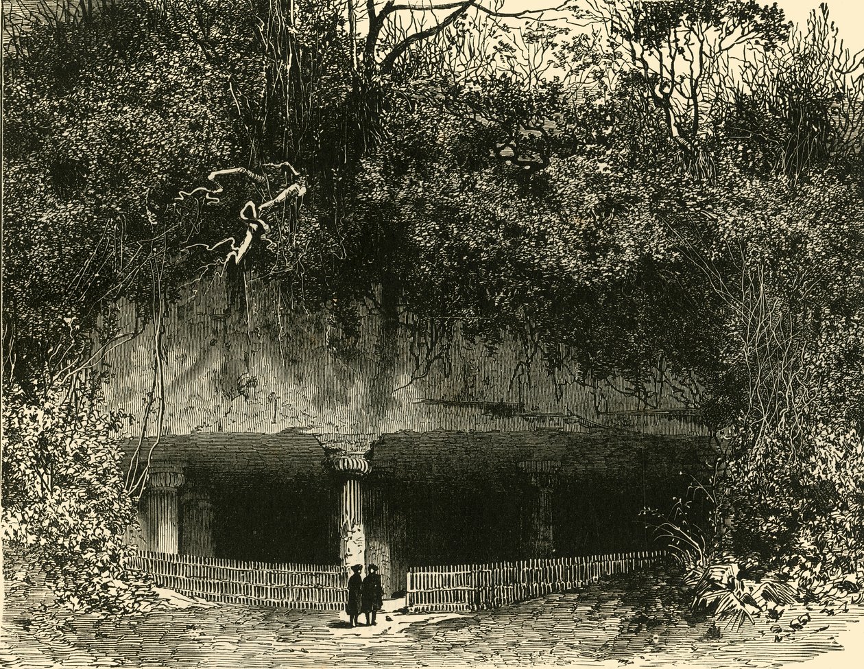 Entrance of Cave at Elephanta Bombay Presidency, 1890 by Unbekannt