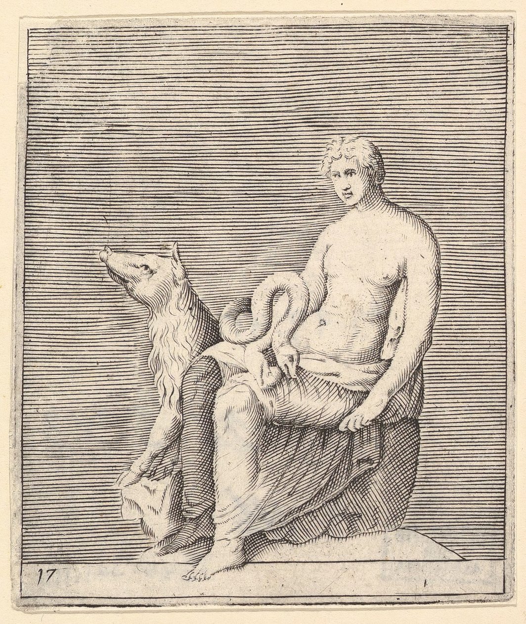 Figure with Pig and Serpent by Unbekannt