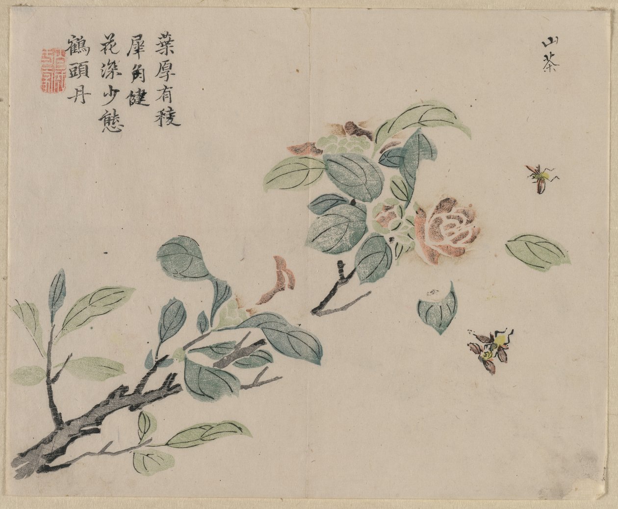 Flowering Branch with Bees, 18th Century by Unbekannt