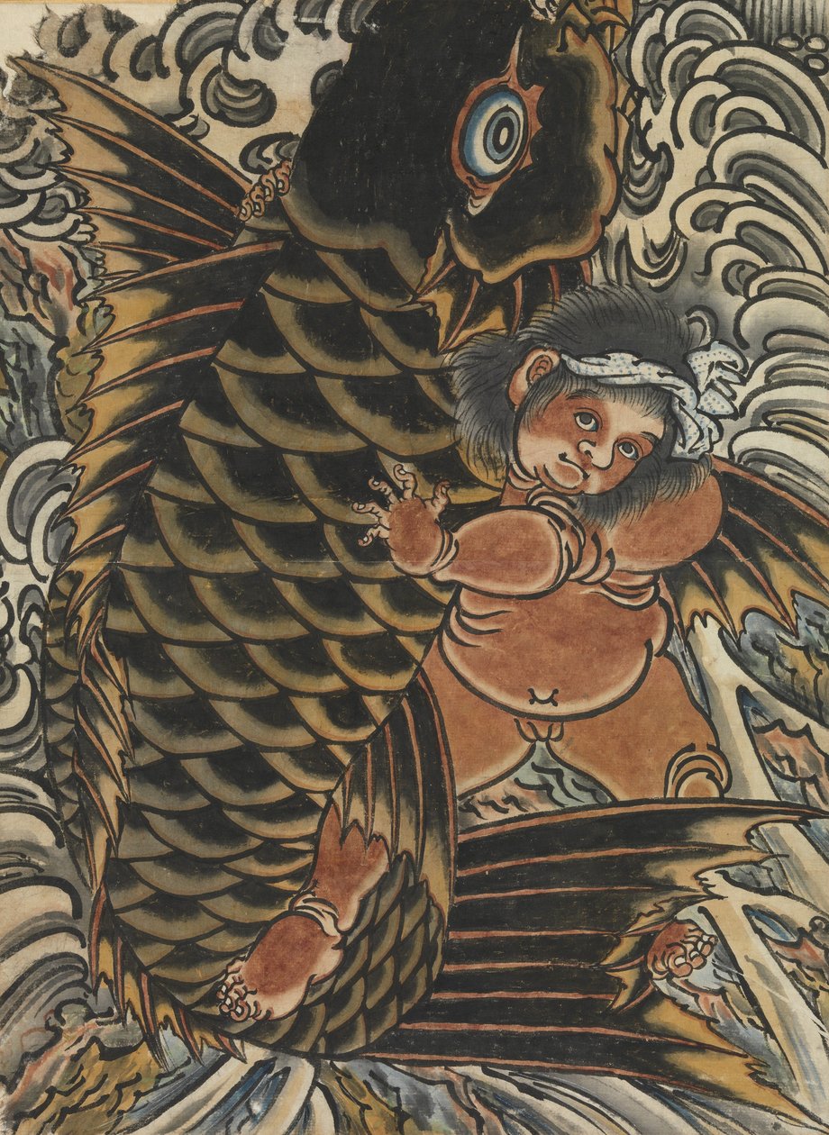 Kintaro with Carp by Unbekannt