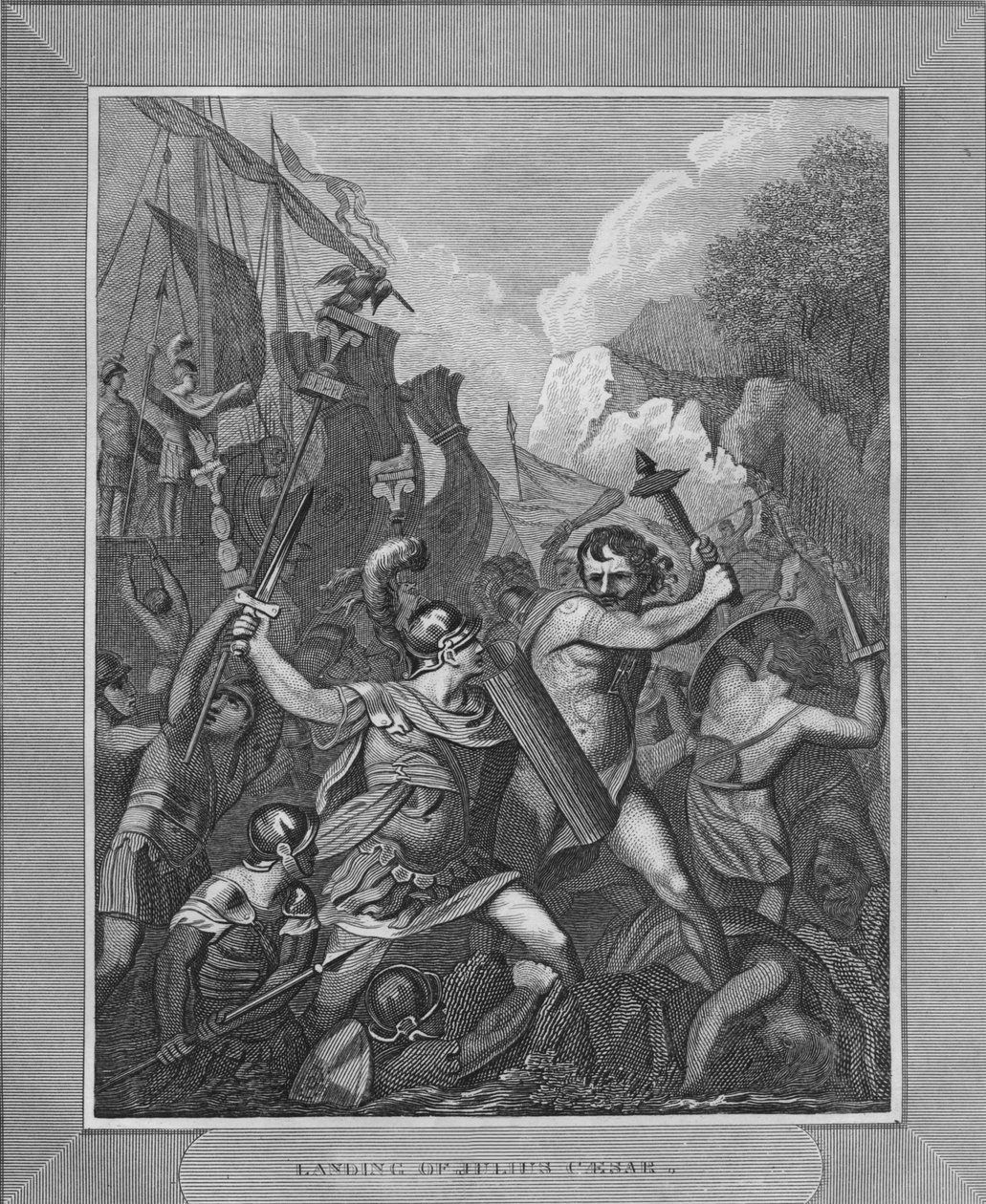Landing of Julius Caesar by Unbekannt