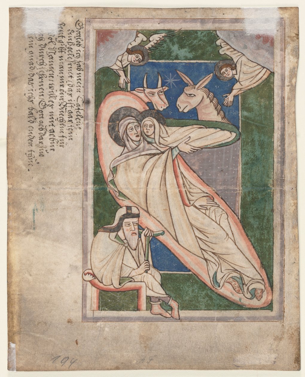 Leaf from a Psalter: Nativity by Unbekannt