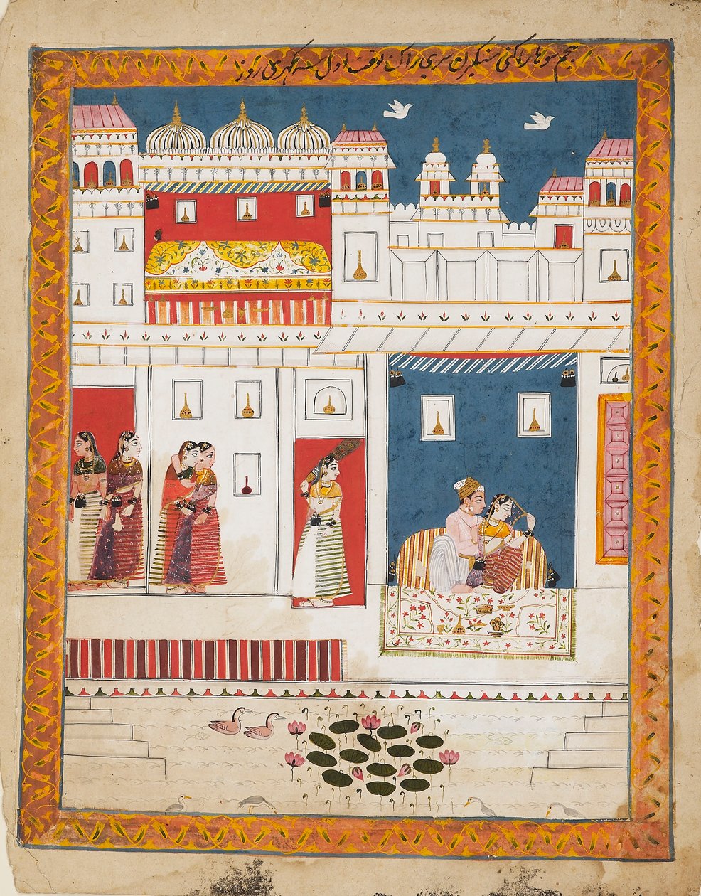 Lovers in a palace scene by Unbekannt