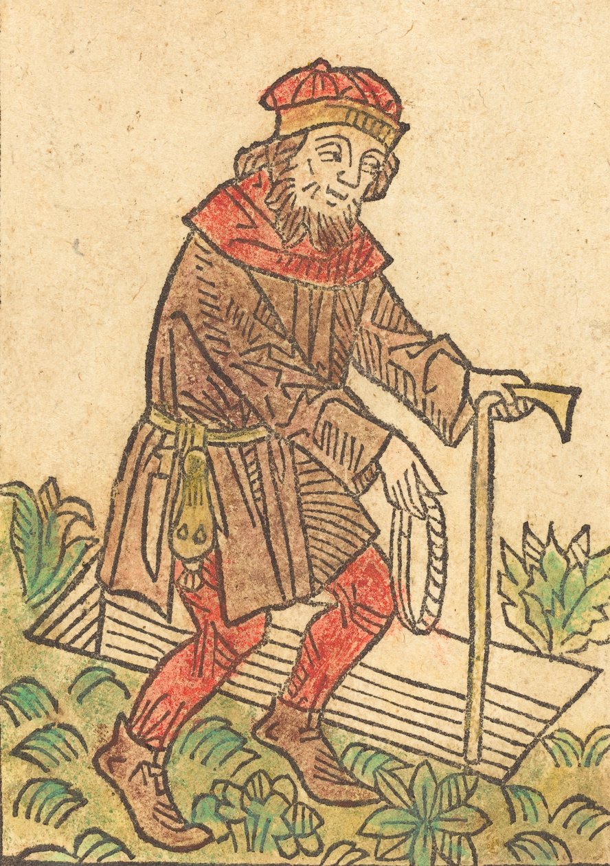 Man Walking Towards a Grave by Unbekannt
