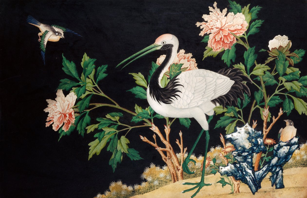 Manchurian Crane in a Chinese landscape, 18th century by Unbekannt