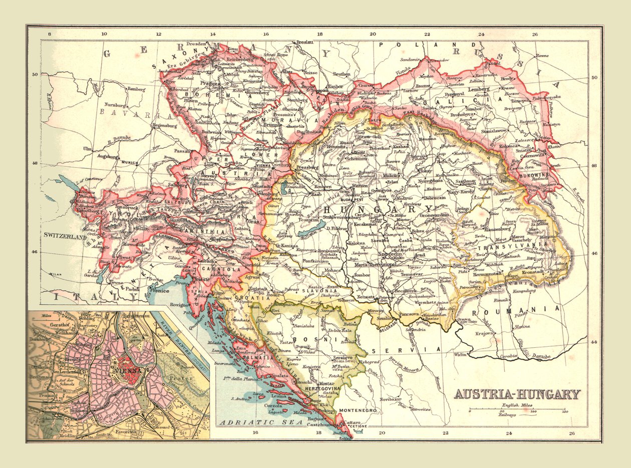 Map of Austria-Hungary by Unbekannt
