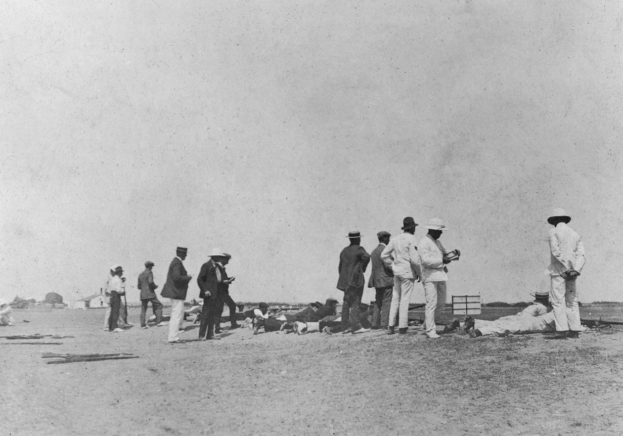Men at a Rifle Range by Unbekannt