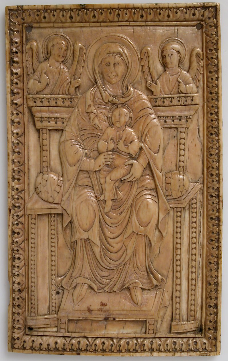 Plaque with Enthroned Virgin and Child by Unbekannt