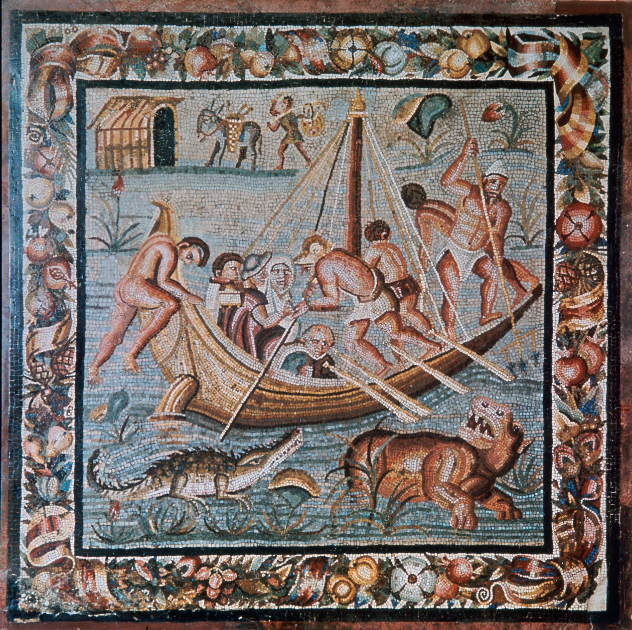 Roman mosaic of a ferry-boat by Unbekannt