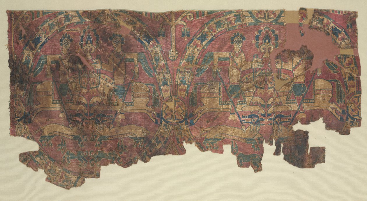 Samite Roundels with Hunters, 800s by Unbekannt
