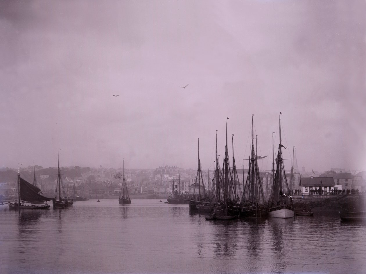 Ships in the Harbour at Plymouth in Devon by Unbekannt