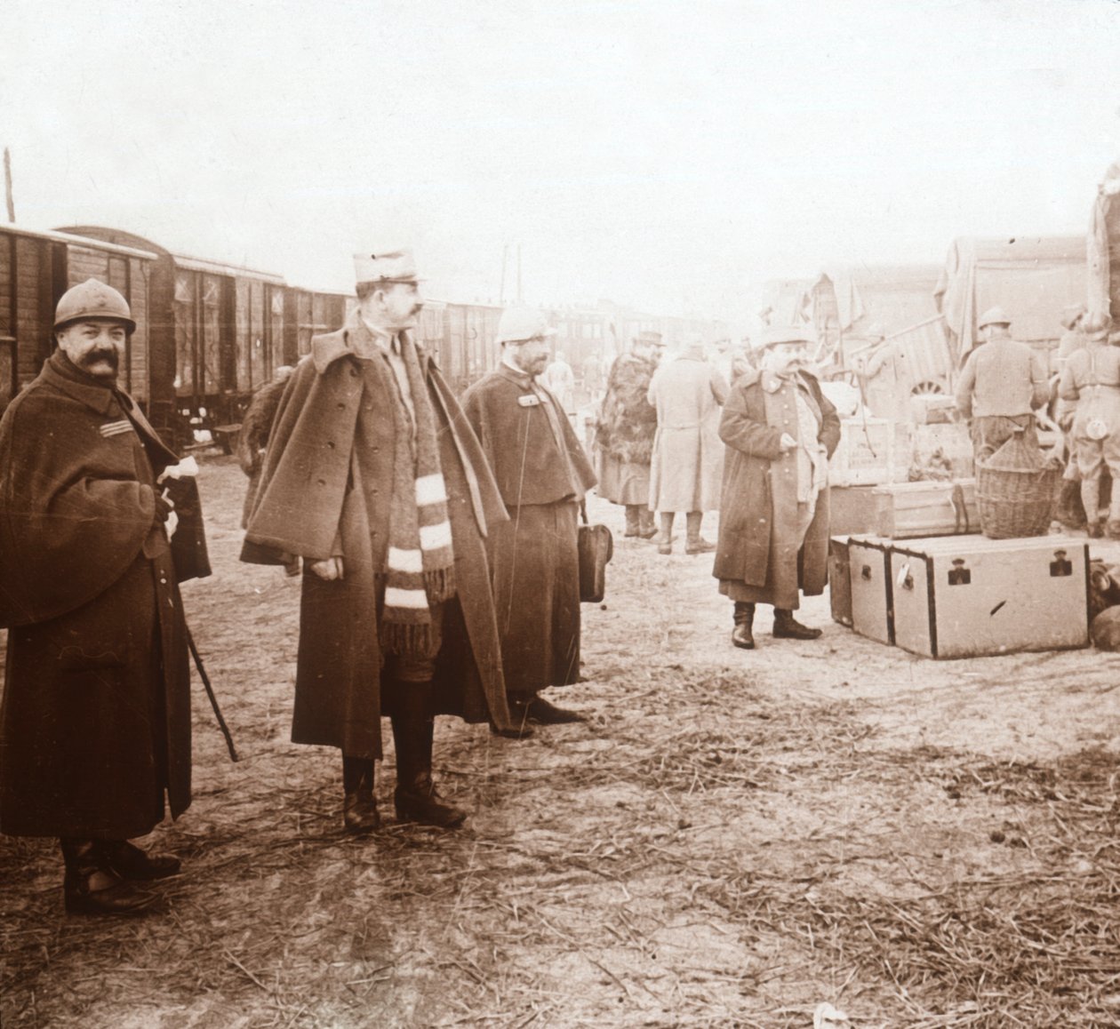 Soldiers Arriving at Amanvillers, France, c. 1914-1918 by Unbekannt