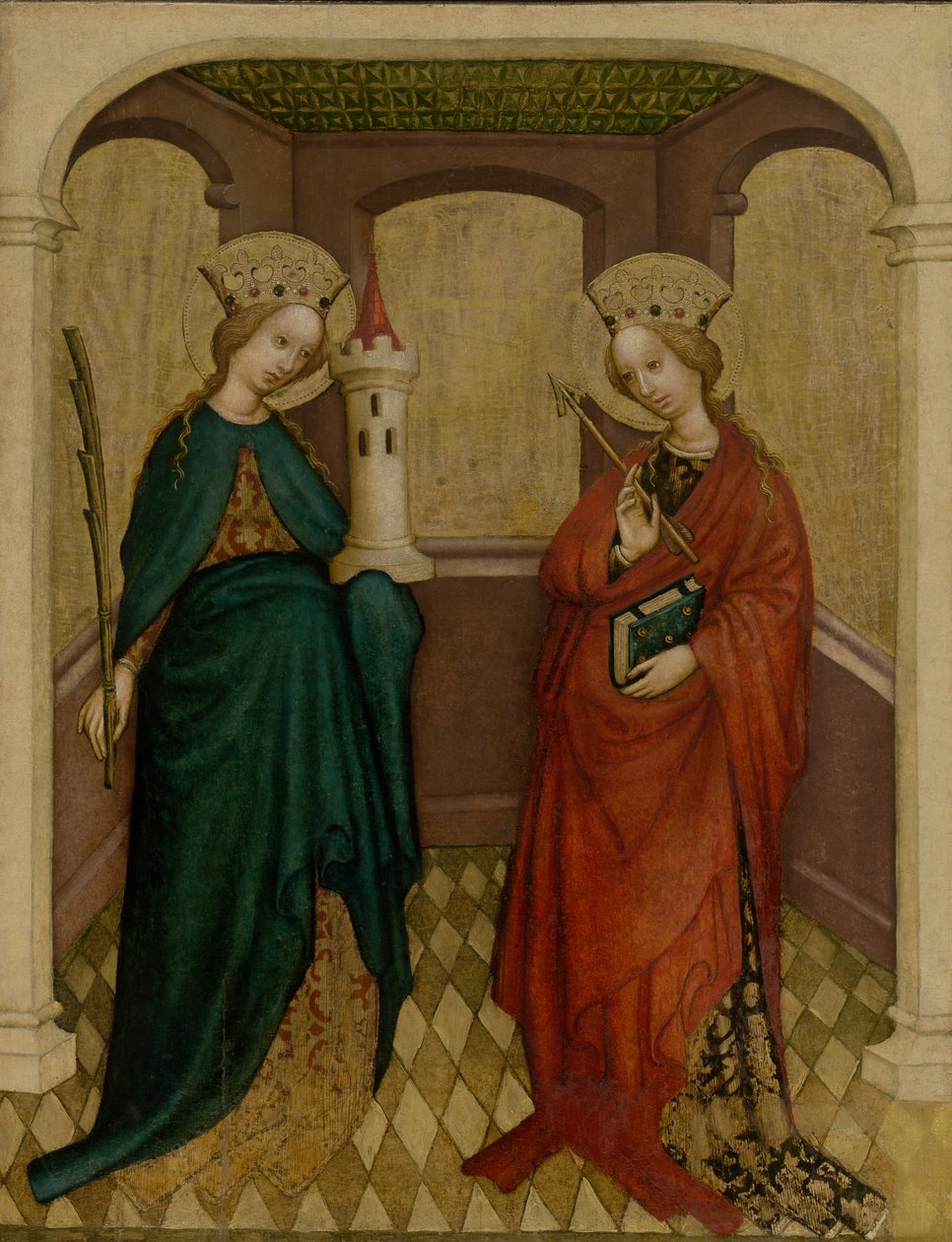 Panel with St. Barbara and St. Ursula by Unbekannt