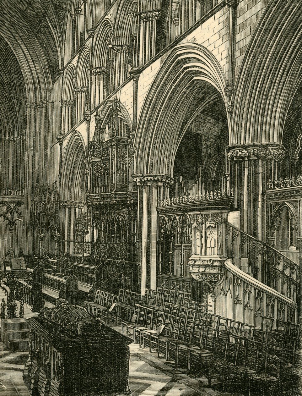 The Choir of Worcester Cathedral, 1898 by Unbekannt