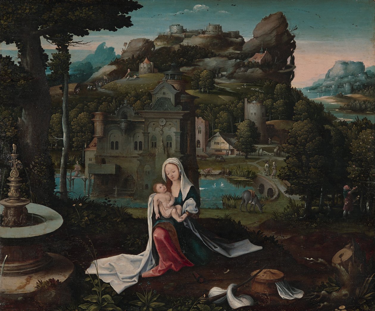 The Rest on the Flight into Egypt by Unbekannt