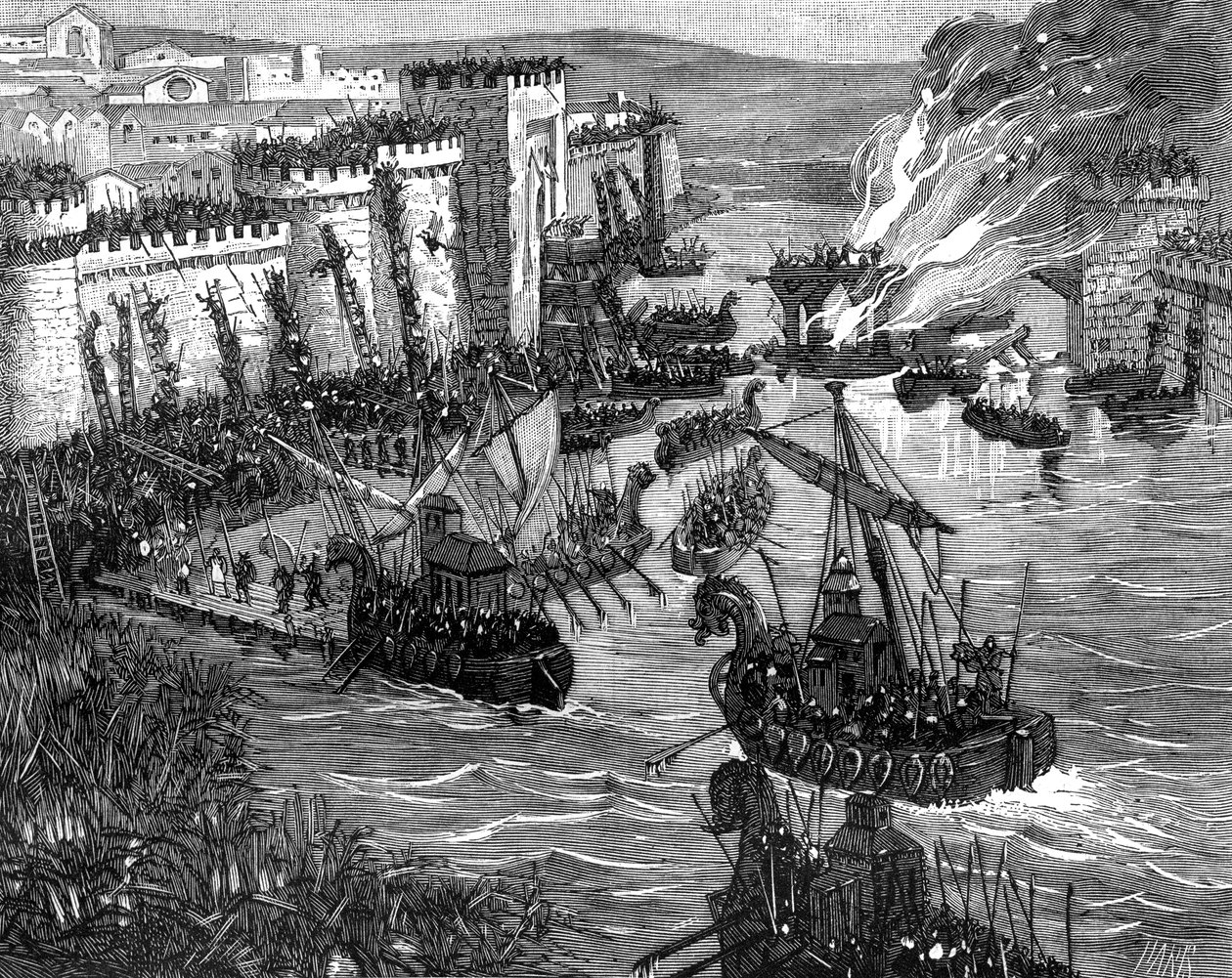 The Viking attack on Paris, 885 by Unbekannt
