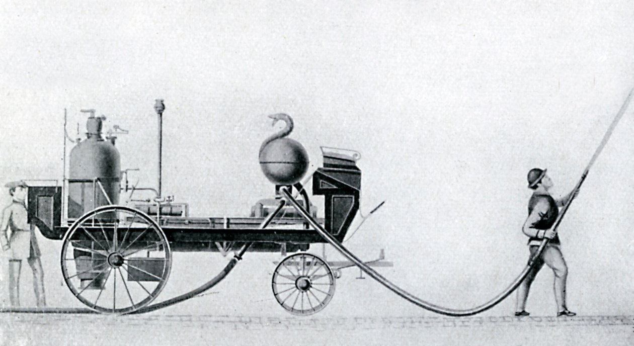 The first steam fire engine by Unbekannt