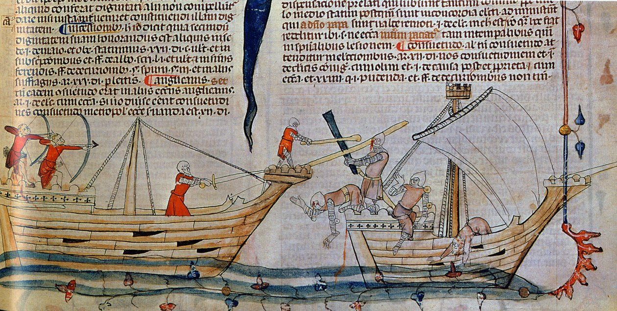 The naval Battle, c1340 by Unbekannt