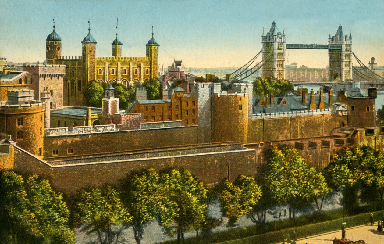 Tower Bridge and the Tower of London by Unbekannt