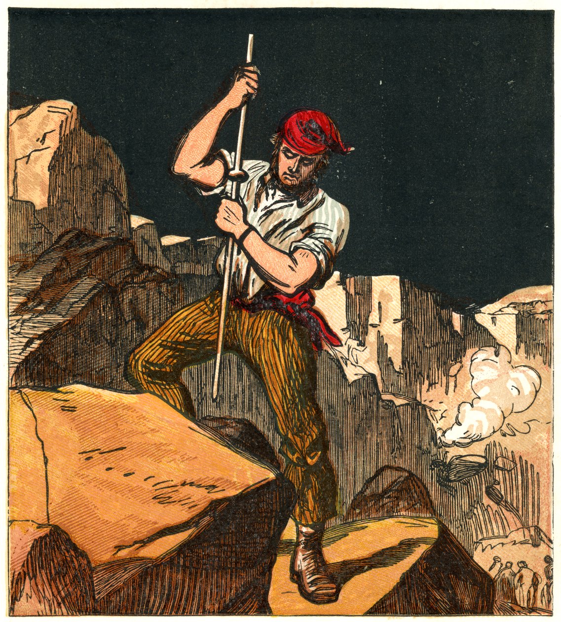Using Gunpowder in a Stone Quarry, 1867 by Unbekannt