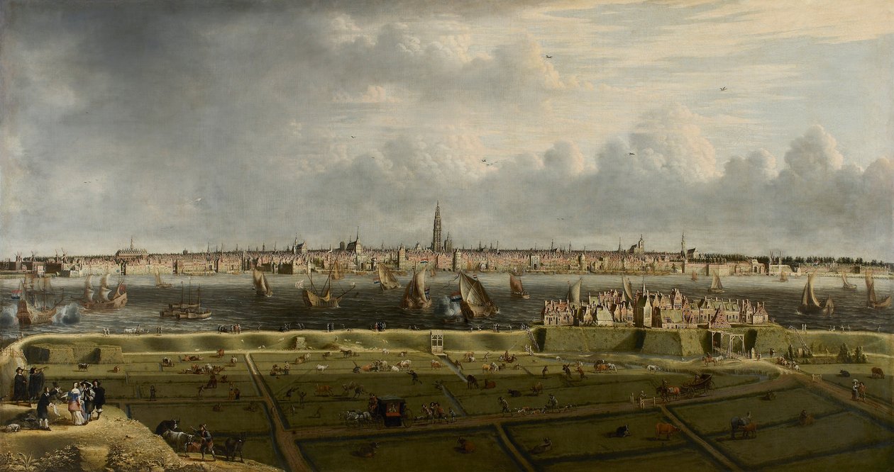 View of Antwerp from the Vlaams Hoofd by Unbekannt