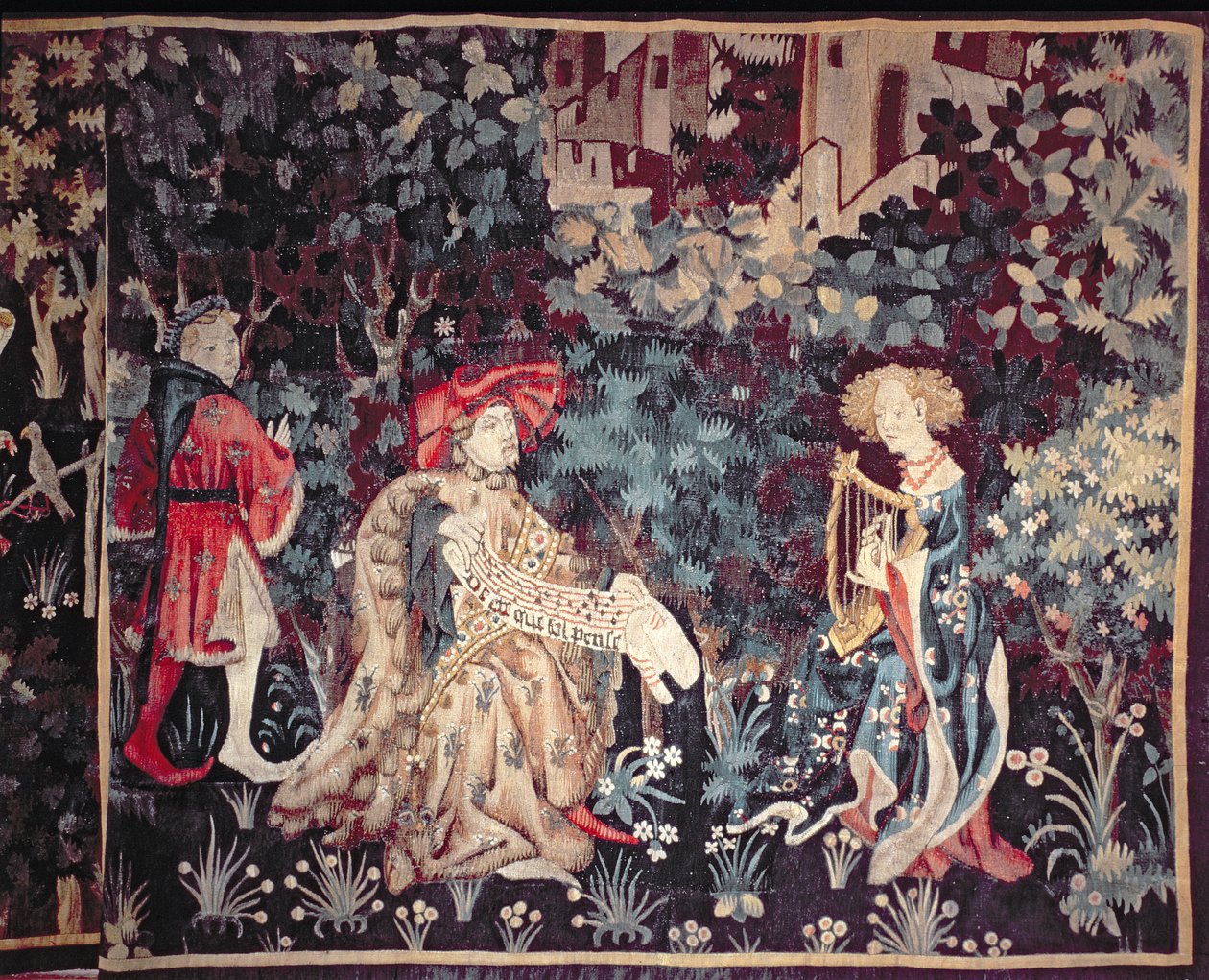 The Concert, Tapestry from Arras, 1420 by Unbekannt Unbekannt