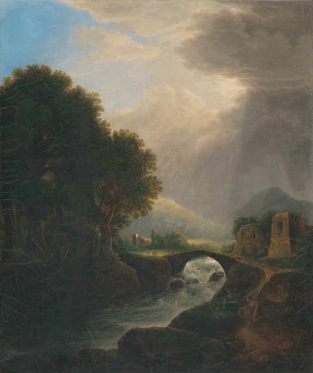 Romantic Landscape with Bridge by Unbekannt Unbekannt