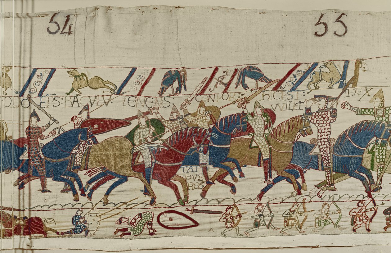 Bishop Odo Urges on the Young Soldiers, Bayeux Tapestry by Unbekannt Unbekannt