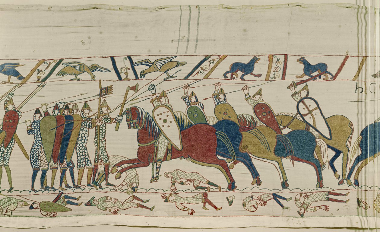 The English shield-wall is attacked and battle is joined, Bayeux Tapestry by Unbekannt Unbekannt