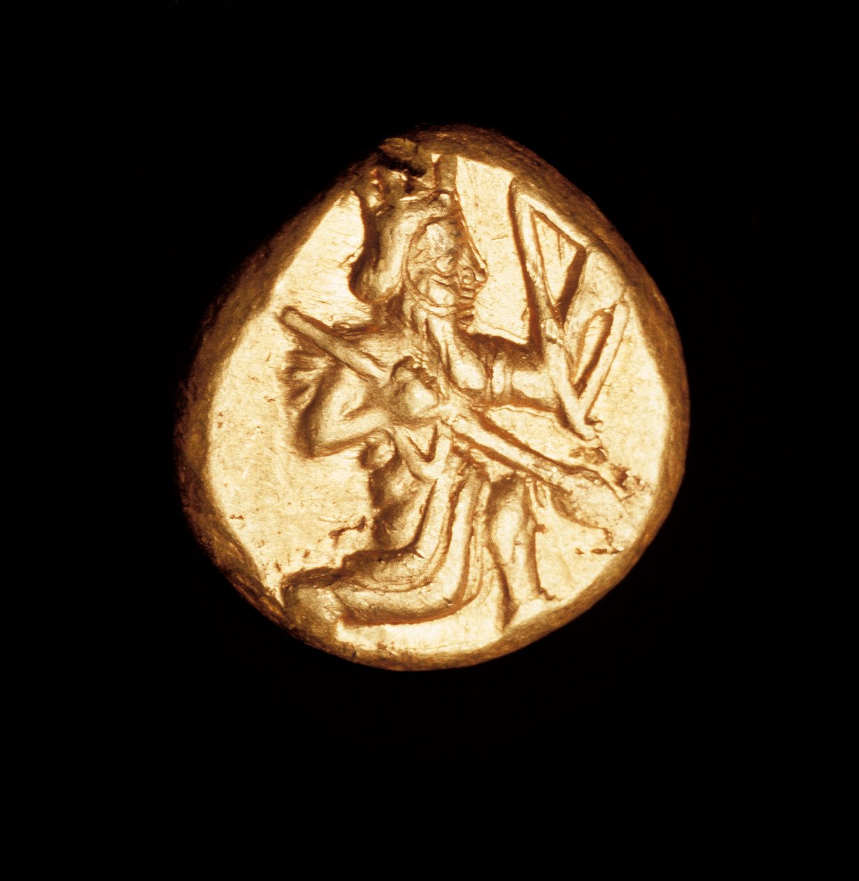 Rare Ancient Greek Coin, Gold Persian Daric, Great King Kneeling with Bow, c. 450 BC by Unbekannt Unbekannt