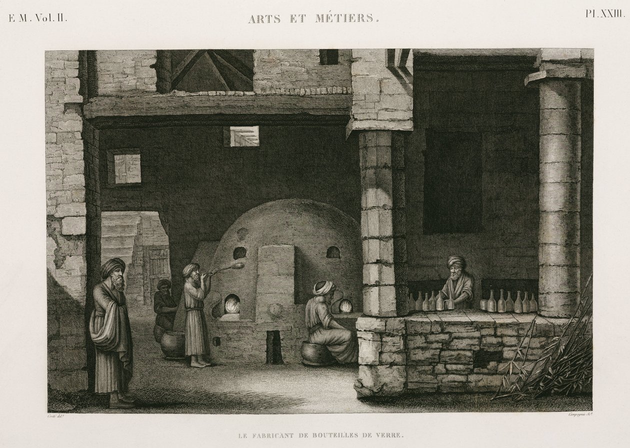 Glass Manufacture Glassworks, Egypt, c 1798 by Unbekannt