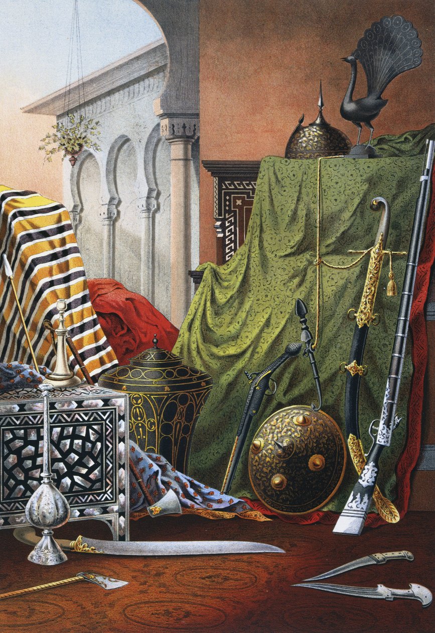 Selection of weapons and fabrics from Tunisia by Unbekannter Künstler