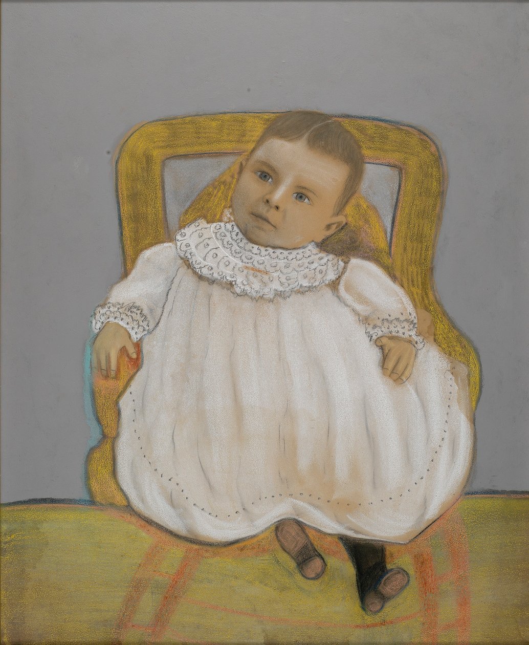 Infant in Painted Chair by Unidentified