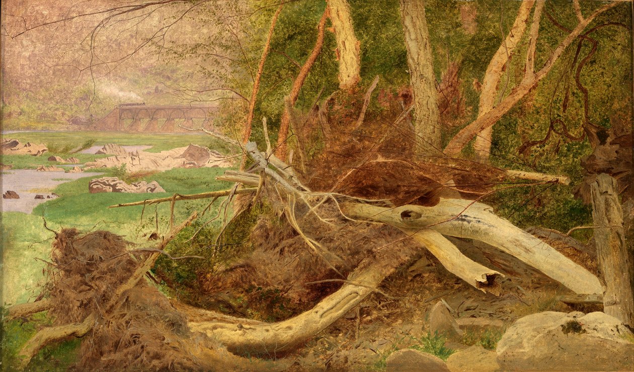 Wooded Landscape with Bridge by Unidentified