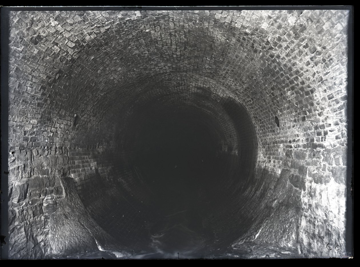 View Looking Down an Unidentified Brick Sewer by Unknown