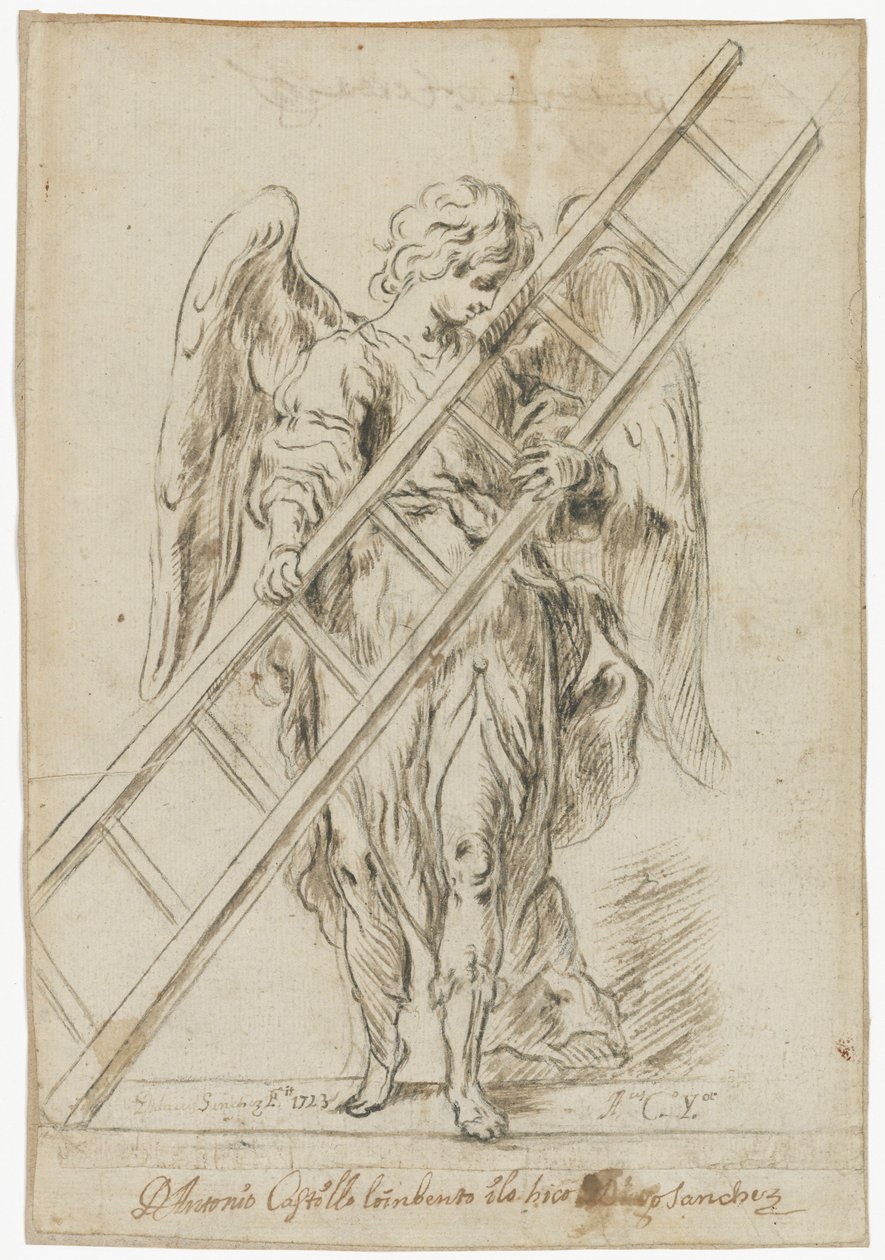 An Angel Holding a Ladder by Unknown