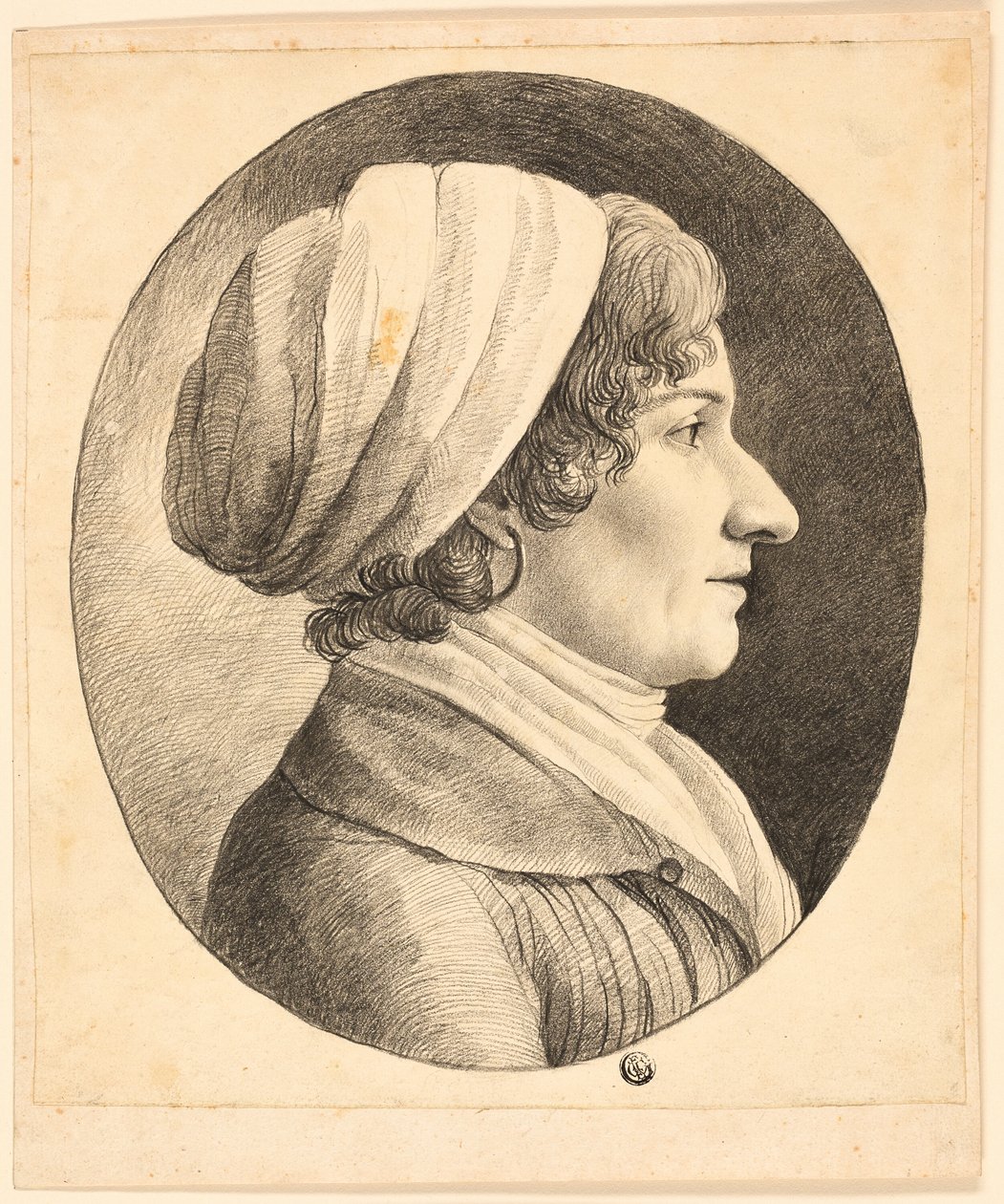 Profile Bust of a Woman Wearing a Cap by Unknown