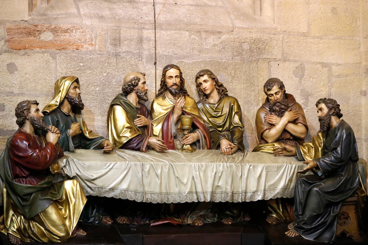 Saint-Martin Church, The Last Supper, Statues, Mulhouse, France by Unknown