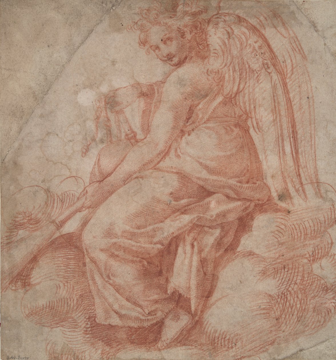 Seated Angel with Bagpipes by Unknown