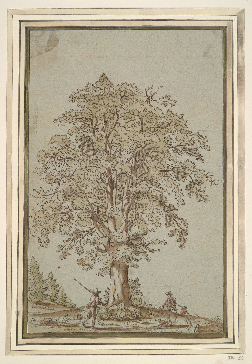 Trees and Three Hunters by Unknown