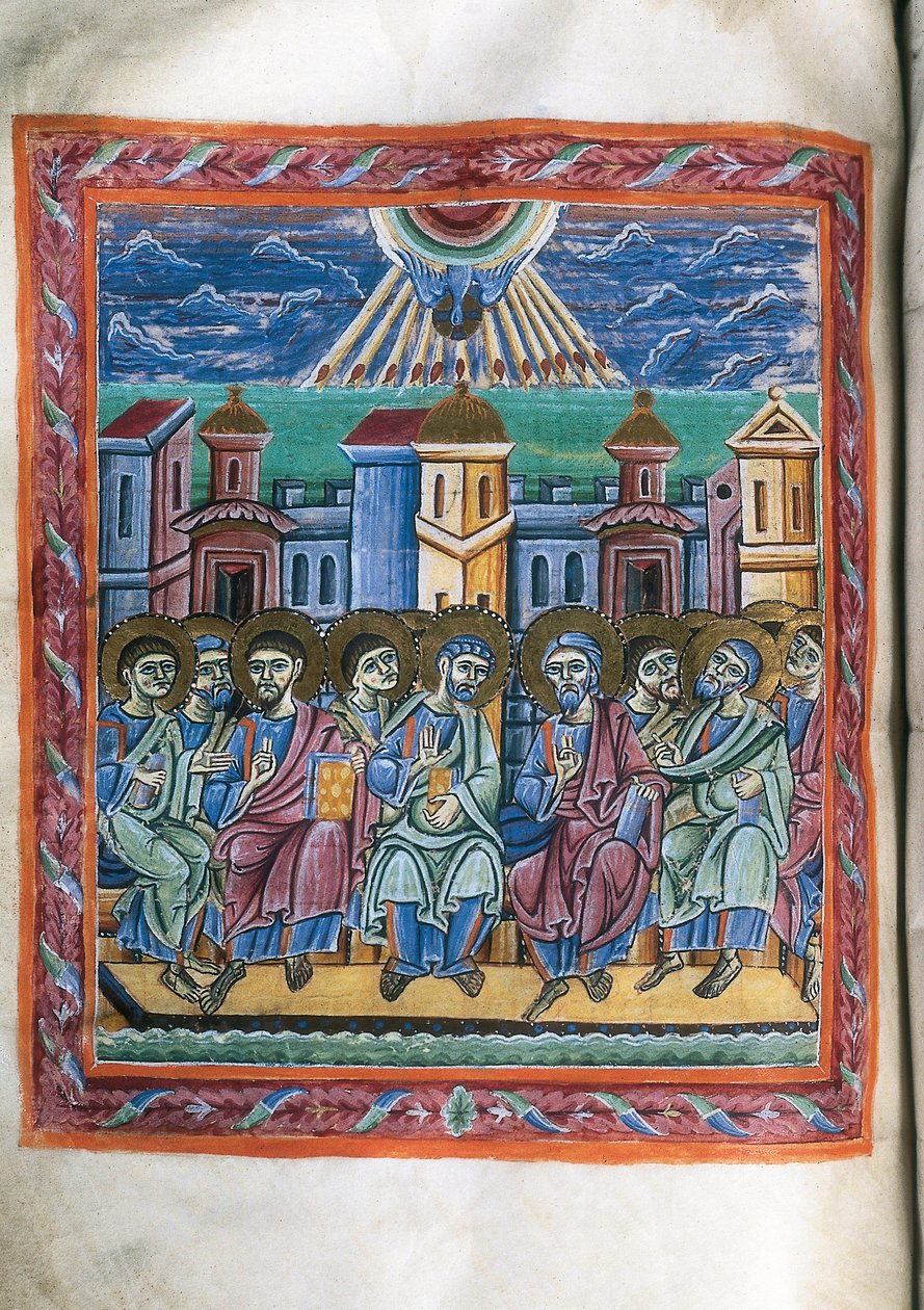 Pentecost, from manuscript by Unknown artist