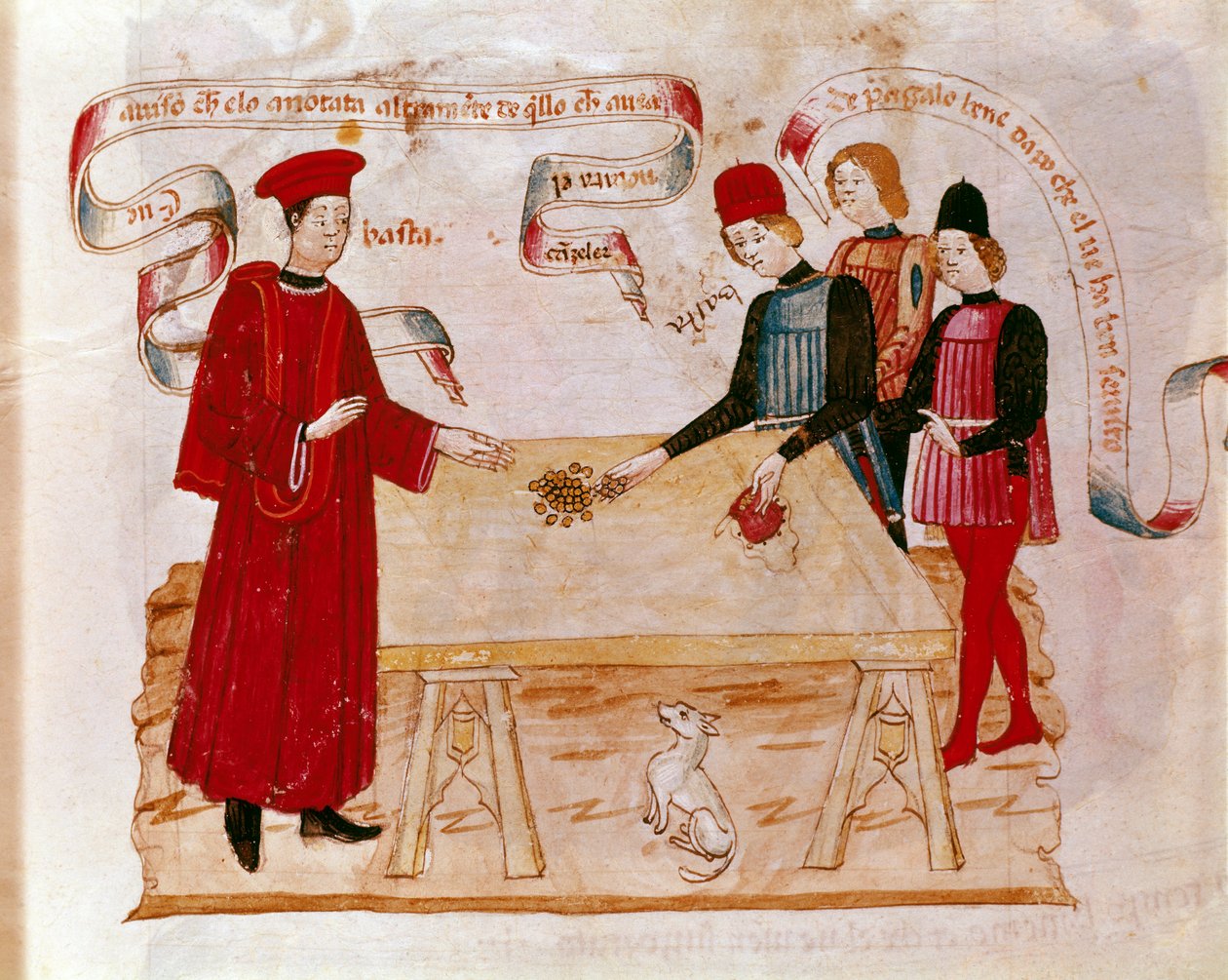Scene of bribery of a magistrate (miniature) by Unknown artist