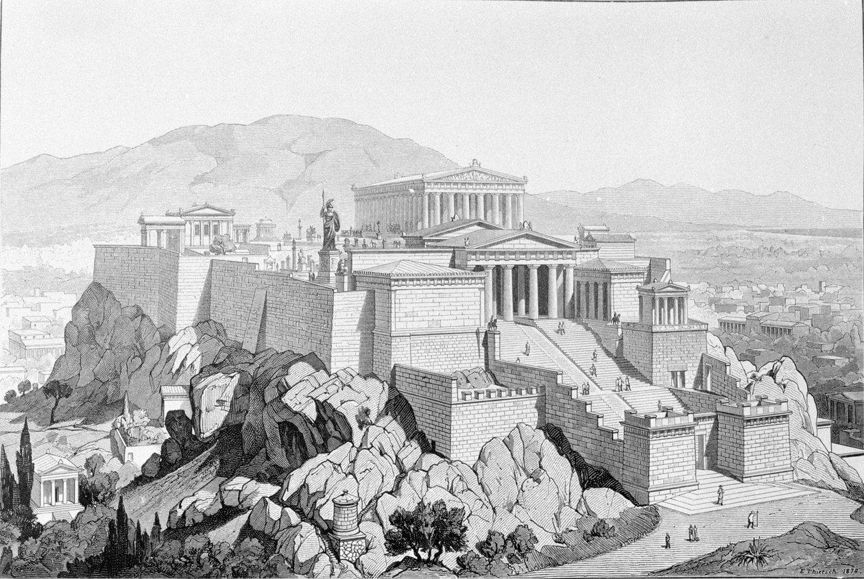 The Acropolis of Athens (Engraving from 1861) by Unknown artist