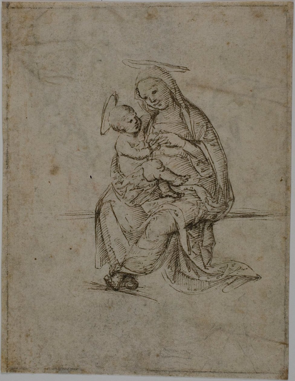 Virgin and Child (recto); Putti (verso) by Unknown Florentine