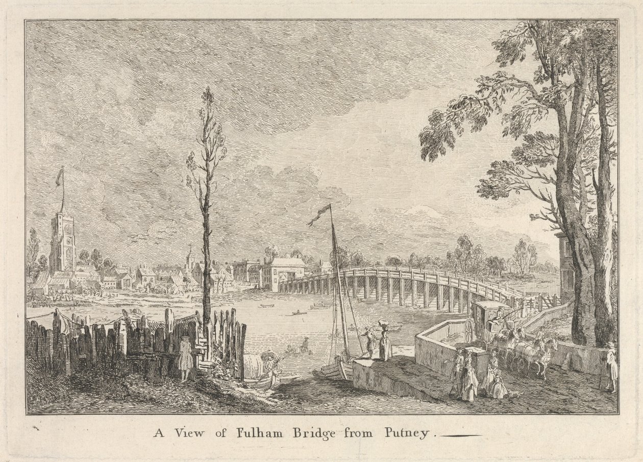 A View of Fulham Bridge from Putney by Unknown artist