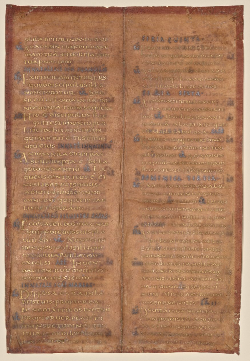 Bifolium Excised from a Carolingian Gradual (recto) by Unknown artist