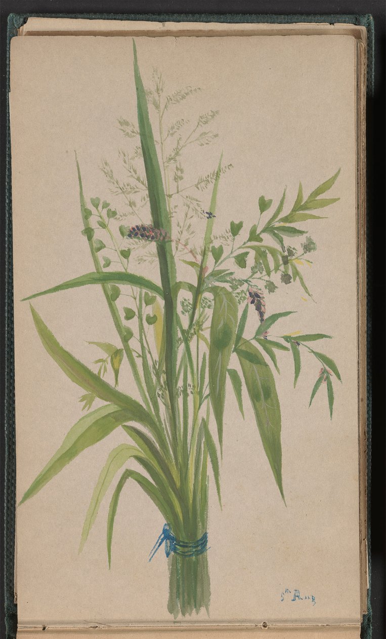 Bouquet of Flowers and Grasses by Unknown artist